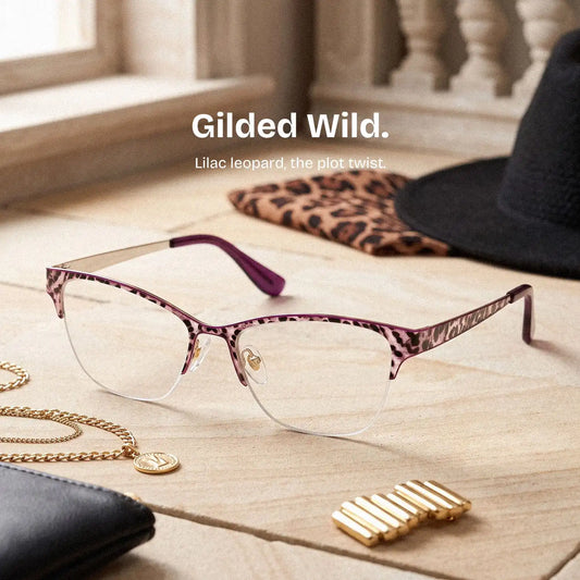 Dorian Purple Leopard print Cat eye Glasses