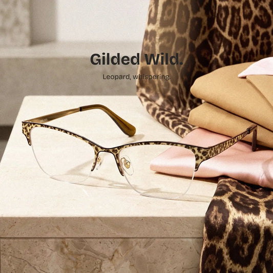 Dorian Yellow Leopard print Cat eye Glasses