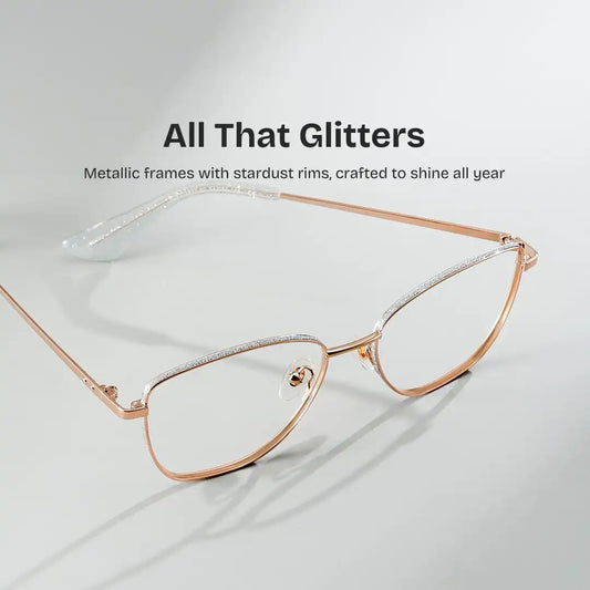 Skyler Rose Gold Butterfly Glasses