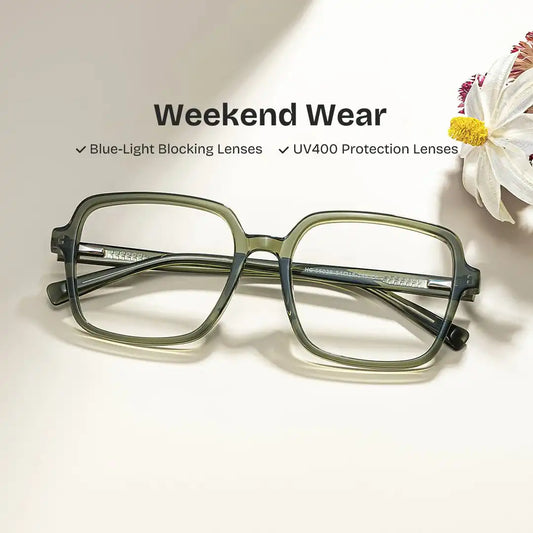 Ember Green Square Glasses