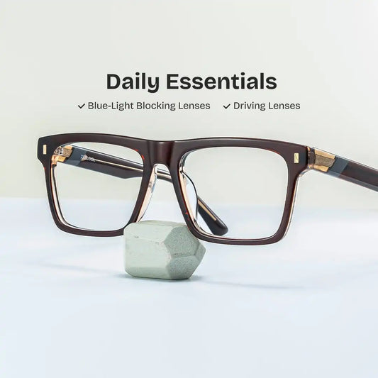 Henry Brown Rectangle Glasses