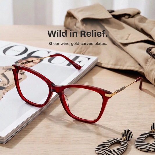Lydia Red Cat eye Glasses