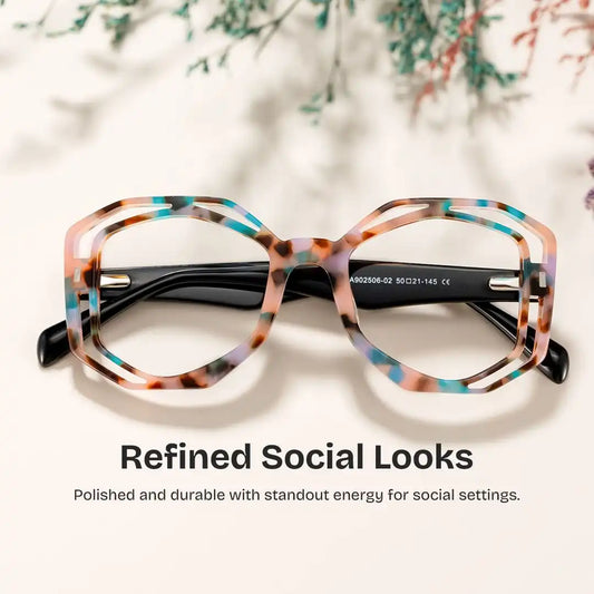 Bobbie Pink-Tortoise Oval Glasses