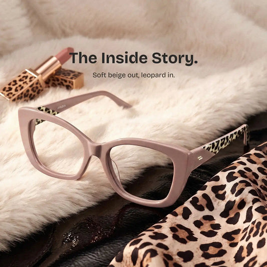 Lillian Beige Cat eye Glasses