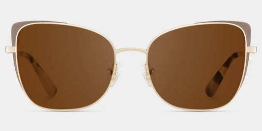 Tessa Khaki Gold Cat eye Sunglasses