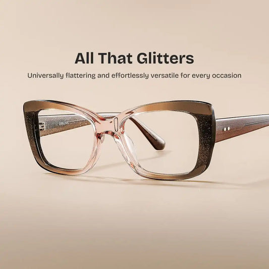 Leona Brown Rectangle Glasses