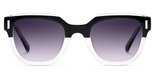Nia Black Clear Square Sunglasses