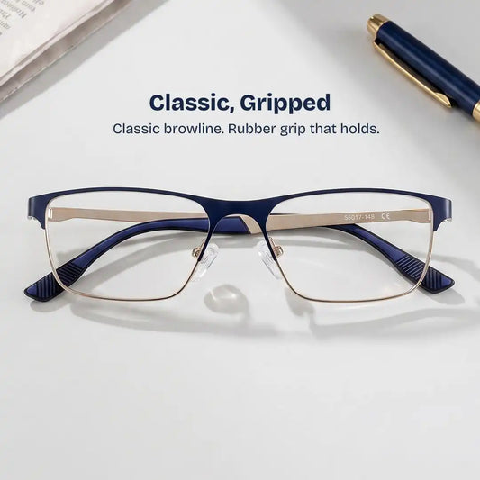Kellen Blue Browline Glasses