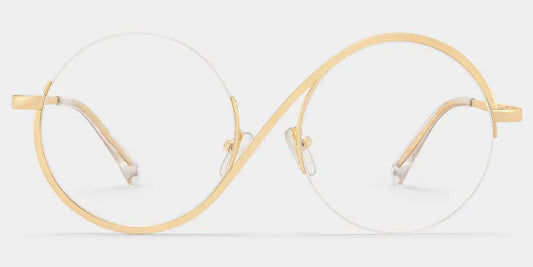 Flozif Gold Round Glasses