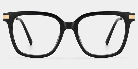 Jacqui Black Rectangle Glasses