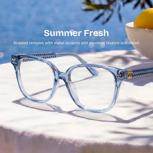 Clara Clear Blue Cat eye Glasses