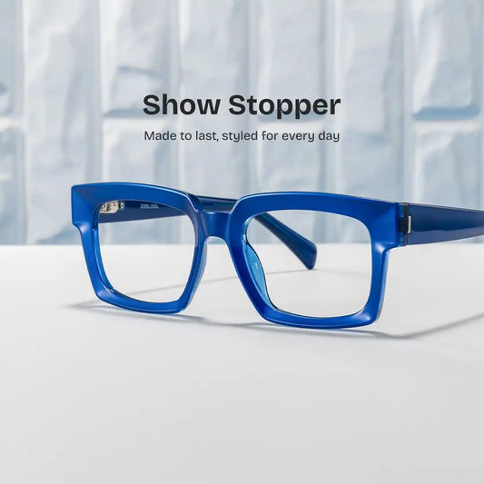 Amadeo Blue Rectangle Glasses