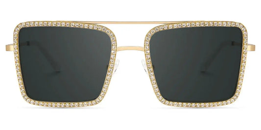 Diva Gold Square Sunglasses