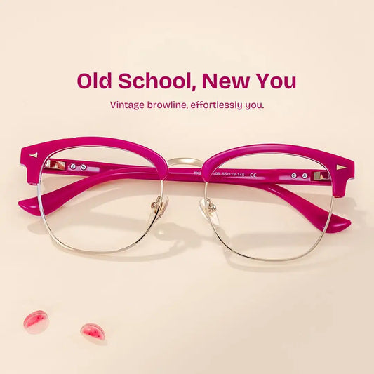 Lasha Pink Browline Glasses