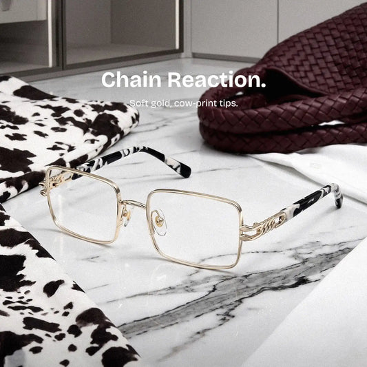 Olivia Light Gold Rectangle Glasses