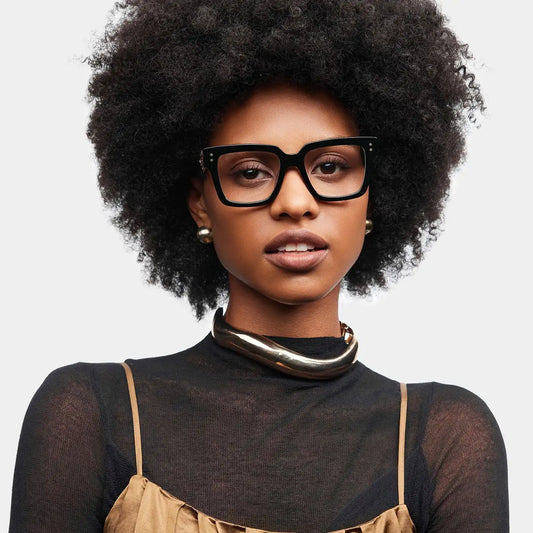 Caius Black Square Glasses