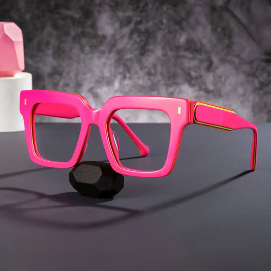 Gilberto Bright Pink Square Glasses