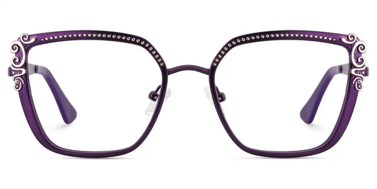 Frieze Purple Rectangle Glasses