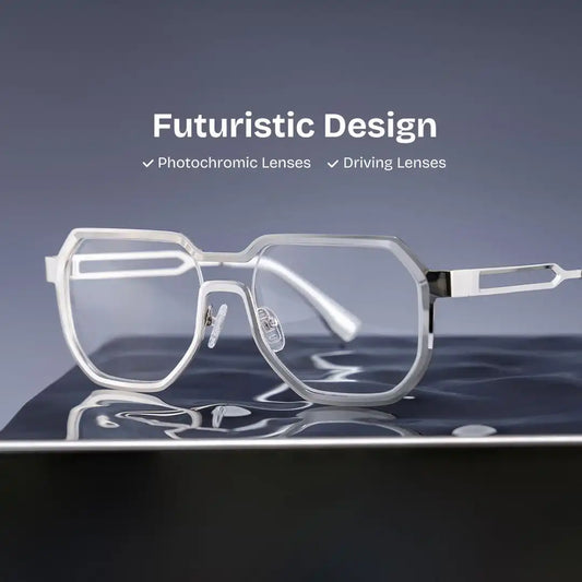 Hype Silver Geometric Glasses