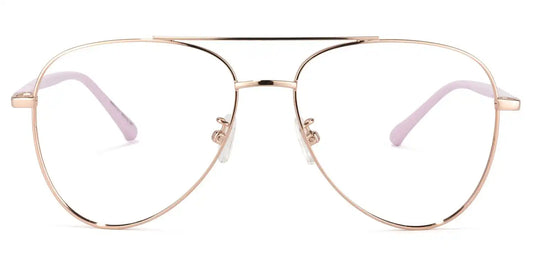 Paige Rose-Gold Aviator Glasses