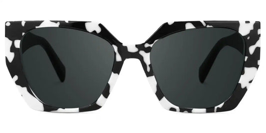 Sileidy Black-White Rectangle Sunglasses