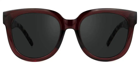 Harrell Dark-Red Square Sunglasses