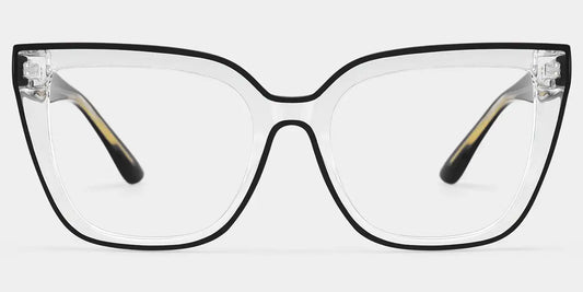 Mirta Black-Clear Square Glasses