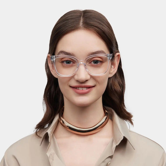 Sage Clear Rectangle Glasses
