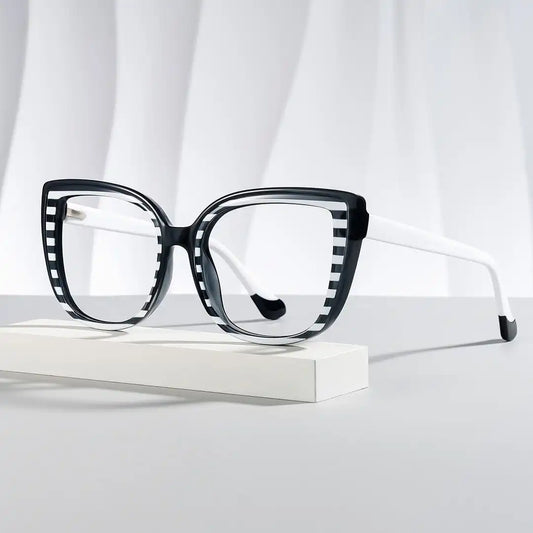 Fenn Black White Cat eye Glasses