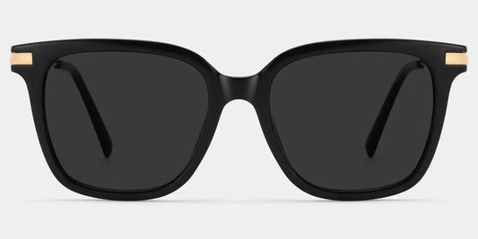 Jacqui Black Rectangle Sunglasses