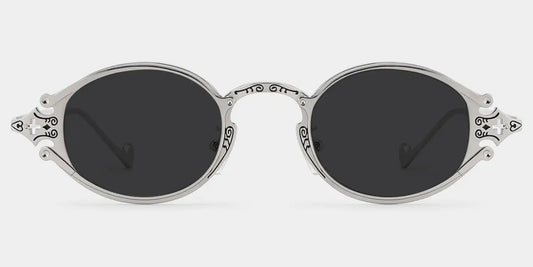Serena Silver Oval Sunglasses