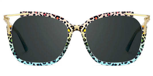 Sidibe Blue Leopard Square Sunglasses