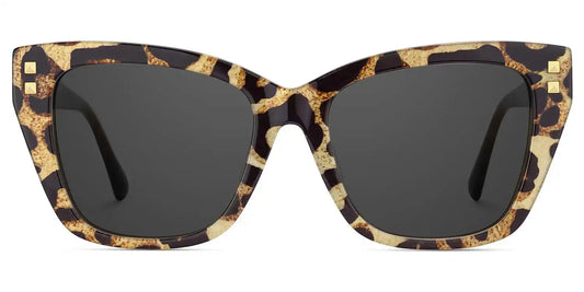 Tessia Brown Leopard Square Sunglasses