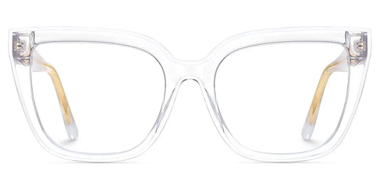 Mirta White Clear Square Glasses
