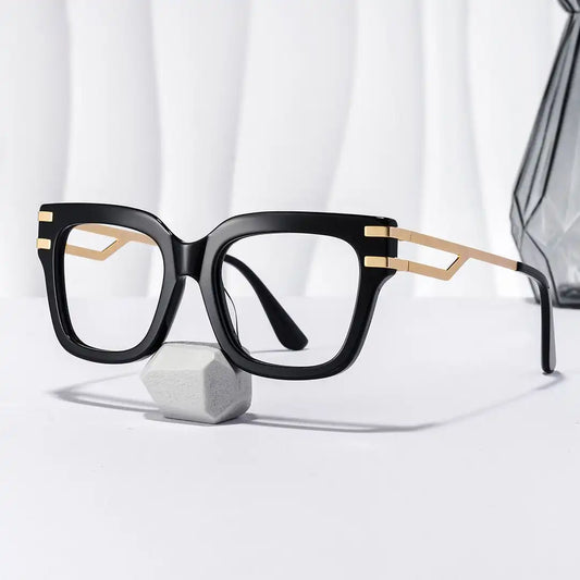 Lidia Black Square Glasses
