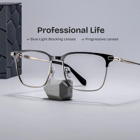 Marshall Grey Silver Browline Glasses