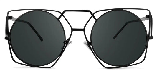 Evette Black Geometric Sunglasses