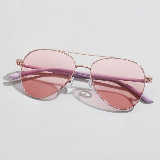 Paige Rose-Gold Aviator Sunglasses