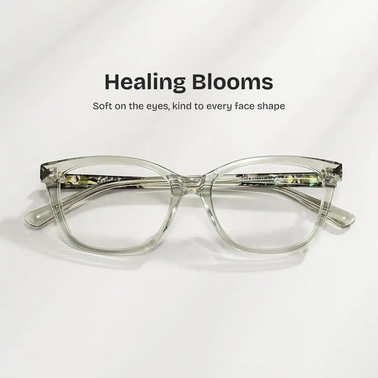 Cassia Green Rectangle Glasses