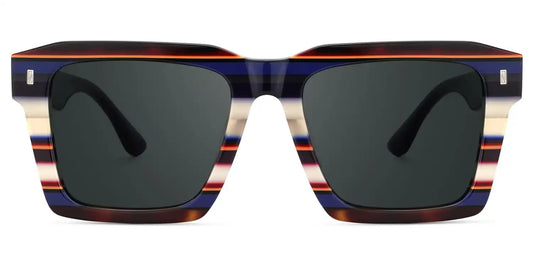 Kenish Blue White Square Sunglasses
