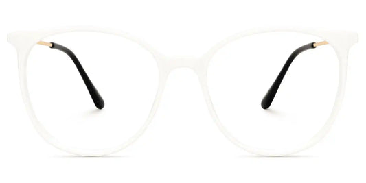 Chanty White Round Glasses