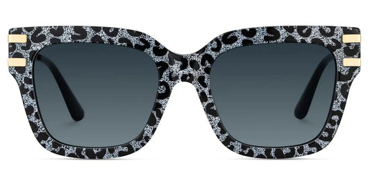 Lidia Gray Leopard Square Sunglasses