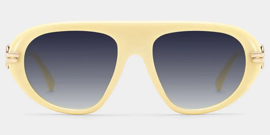 Aveline Creamy White Aviator Sunglasses