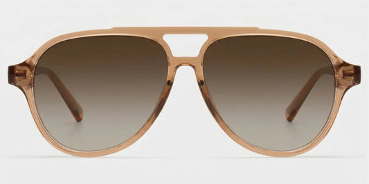 Drew Clear Brown Aviator Sunglasses