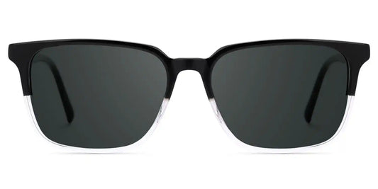 Barnhill Black-Clear Square Sunglasses