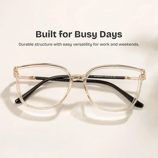 Annalisa Beige Square Glasses