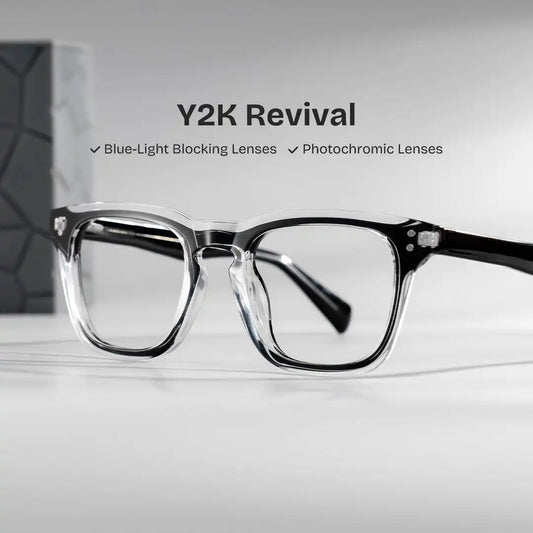 Liam Black Clear Rectangle Glasses