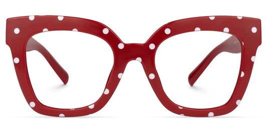 Malcolm Red-Dot Square Glasses