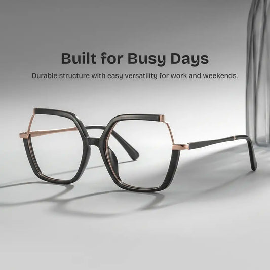 Alexia Black Square Glasses