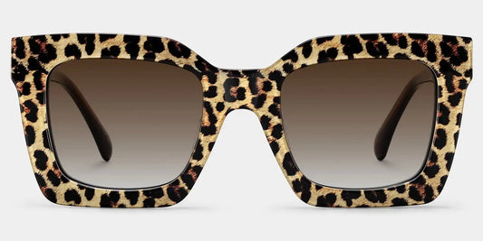 Megan Leopard print Square Sunglasses